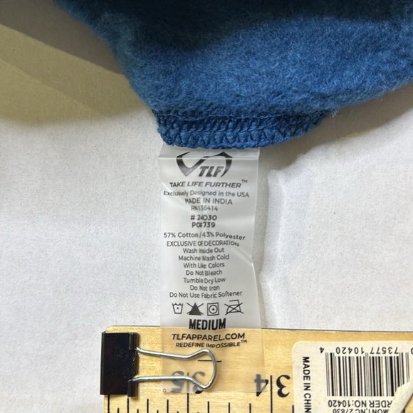 TLF Apparel blue vital mid weight hoodie size medium - Picture 6 of 6